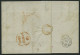 HAMBURG - GRENZÜBERGANGSSTEMPEL 1846, T 17 NOV, In Rot Auf Brief Von Stettin (K1) über Hamburg (rückseitiger K1) Nach Lo - [Voorlopers