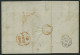 HAMBURG - GRENZÜBERGANGSSTEMPEL 1846, T 17 NOV, In Rot Auf Brief Von Stettin (K1) über Hamburg (rückseitiger K1) Nach Lo - Precursores