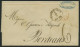 HAMBURG - GRENZÜBERGANGSSTEMPEL 1867, Tax-Stempel 6 Und HAMBURG TH. & T. Auf Brief Nach Bordeaux, Roter Tour-Stempel, Pr - Préphilatélie
