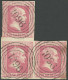 PREUSSEN 6a BrfStk, 1857, 1 Sgr. Rosa Im Dreierblock, Rechte Marke Mit Klischeeverschiebung (PLF 6A1), Nummernstempel 10 - Autres & Non Classés