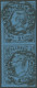 SACHSEN 10a Paar O, 1855, 2 Ngr. Schwarz Auf Mittelblau Im Senkrechten Paar, Nummernstempel 2, Pracht, Kurzbefund Vaatz - Saxe