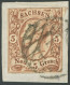 SACHSEN 12e BrfStk, 1857, 5 Ngr. Rostbraun, Oben Leicht Angeschnitten Sonst Prachtbriefstück, Kurzbefund Vaatz, Mi. 220. - Sachsen