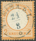 Dt. Reich 24 O, 1872, 2 Kr. Orange Mit Seltenem Zentrischen Blauschwarzen TuT-Stempel TREISA A.D.L., Farbfrisches Kabine - Autres & Non Classés