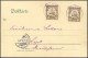 DSWA 11 BRIEF, EPUKIRO, 8.5.06, Violetter Wanderstempel Type III, Postkarte (rückseitige Landkarte) Mit 2-mal 3 Pf., Pra - German South West Africa