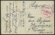 MSP VON 1914 - 1918 (18. Torpedoboot Division), 1.11.1914, Roter Briefstempel, Feldpost-Ansichtskarte (Hochseetorpedotbo - Maritiem