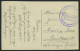 MSP VON 1914 - 1918 (Sperrfahrzeugdivision Der Elbe), 26.2.1915, Violetter Briefstempel, Feldpost-Ansichtskarte Von Bord - Maritiem
