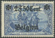 LANDESPOST IN BELGIEN 24IB , 1914, 2 F. 50 C. Auf 2 M., Type I, Gezähnt B, Falzrest, Pracht, Kurzbefund Wasels, Mi. 100. - Bezetting 1914-18