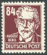 DDR 341aXI , 1953, 84 Pf. Bräunlichkarmin Bebel, Wz. 2XI, Postfrisch, Pracht, Kurzbefund Dr. Ruscher, Mi. 160.- - Sonstige & Ohne Zuordnung