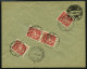 LETTLAND 93 BRIEF, 1923, 10 S. Karmin, 4x Als Mehrfachfrankatur Rückseitig Auf Einschreibbrief Von LIEPAJA Nach Italien, - Lettland