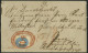 ÖSTERREICH 21/2 BRIEF, 1860, 15 Kr. Blau Und Rückseitiges Reco-Porto 1o Kr. Braun Auf Brief Mit Roten Oval-K1 K.K. BRIEF - Gebruikt