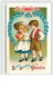 Carte Gaufrée - Love's Greeting To My Valentine - Jeune Couple - Saint-Valentin