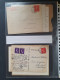 Delcampe - Cover 1820-1950 Ca., Ruim 300 Post(waarde)stukken Met O.a. Betere Bontkraag Frankeringen, Legioenblokken Etc. In Ringban - Collections