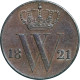 Willem I (1815-1840), 1/2 Cent 1821 (Schulman 366) – Pr/UNC / Zeldzaam, Oplage 260.146 Stuks - Autres & Non Classés