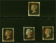 1840 1d. Plate 2. Fine Group Of Four Ex. (EA, GG, IK And PG) All Four Margins And Red Maltese Crosses, Minor Imperfectio - Used Stamps