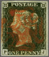 1840 1d. Plate 3 PJ (P With Small Loop) Good Margins With A Strike Of The Maltese Cross In Red, Cat. £ 575 - Used Stamps