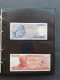 Delcampe - Kleine Verzameling Bankbiljetten Wereld Met O.a. Ceylon 100, 50 En 20 (2) Rupees 1979 In UNC In Album - Colecciones Y Lotes