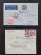 Delcampe - Cover , Airmail 1930-1960c Collection Of Jusqu'à Handstamps And Similar Route Indications In English (approx. 160 Covers - Collections (with Albums)