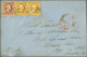Cover 10 Cent Rood Plaat X Op Dik Papier En 15 Cent Oranje In Paar Op Briefomslag Van Rotterdam 2-5-1863 Naar Londen, Pr - Altri & Non Classificati