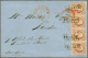 Cover 10 Cent Rood Plaat X Op Dik Papier In Strip Van 4 Op Briefomslag Van Haarlem 27-1-1864 Naar Londen, Pracht Ex. (li - Autres & Non Classés