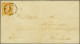 Cover Tiel A (Ey 125) Op 15 Cent Donkeroranje Pos. 28 Op Briefomslag 8-5-1855 Via Bolsward Naar Workum, Pracht Ex. - Other & Unclassified