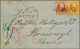 Cover 10 Cent Rood En 15 Cent Oranje Op Briefomslag Van Arnhem 16-6-1865 Via Emmerich En Lenzburg Naar Boniswyl (Zwitser - Other & Unclassified