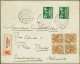 Cover 7½ Cent Bruin Keerdruk Zonder Tussenstrook In Blokpaar Op Aangetekende Envelop Van Winterswijk 26-1-1925 Naar Base - Unclassified