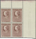 Unmounted Mint , Block Cour Internationale De Justice 6 Cent Violet In Blok Van 4 Met Hoekvelrand, Cat.w. 500+ - Service