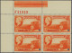 Unmounted Mint , Block Landschappen 1 Cent T/m 7½ Cent Met Specimen En Gatdoorboring In Hoekblokken Van 4 Met Etsingnumm - Surinam ... - 1975