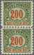 Unmounted Mint 1-200 Heller Perforated 12½ X 9¼ X 9¼ X 9¼ (Coleman 3222) And Perforated 9¼ At All Sides In Vertical Pair - Bosnia And Herzegovina