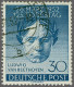 Ludwig Von Beethoven 30 Pfennig Blue With Variety Horizontal "gummiriffelung", Fine/very Fine (short Perf.) With 2023 Ha - Other & Unclassified