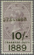 Unmounted Mint 1888-1892 Transfer Duty, A Fine Group In Green, Violet, Orange And Olive Green Up To 10s. All Overprinted - Fiscales