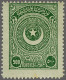 Mounted Mint Crescent And Star 500 Piastres Green, Fine/very Fine Mounted Mint (centered To Top, Tiny Brown Spot), Cat.v - Autres & Non Classés