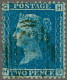 1858 2d. Blue Plate 7 (HG) With The Major Re-entry (ST In Neck Victoria), Fine To Very Fine Used, Cat. £500 - Gebraucht