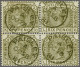 Block 1881 6d. Grey Watermark Crown Sideways Plate 2 (KG-LH) A Very Fine Block Of Four Cancelled With Four Good Strikes - Officials