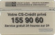 Switzerland: PTT-p KF 42B 505L Credit Suisse - Coq - Suisse