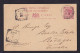 1897 - 3 C. Ganzsache Ab Singapore Nach Sumatra - Straits Settlements