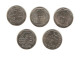 555/ France : 5 X 2 Francs : 1993 Moulin - 1995 Pasteur - 1997 Guynemer - 1998 Cassin - 2000 Semeuse - 2 Francs