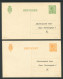 1919 Denmark X 2 Brevkort Stationery Postcards 5ore & 7ore Skolebotaniske Copenhagen Botanical  - Ganzsachen