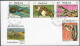 Laos 1984 Y&T 597 à 603. FDC. Reptiles. Eublepharis (gecko), Serpents, Tortue - Schlangen