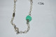 C56 Magnifique Collier De Perles Blanches Et Pierre Verte - Collane/Catenine