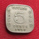 Sri Lanka Ceylon 5 Cents 1910  Wºº - Sri Lanka