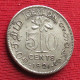 Sri Lanka Ceylon 50 Cents 1921 - Sri Lanka (Ceylon)