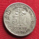 Sri Lanka Ceylon 50 Cents 1921 - Sri Lanka