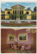 E4829) KAISERVILLA BAD ISCHL - Schöne ZWEIBILD AK - Mitteltrakt Mit Brunnen U. Roter Salon - Bad Ischl