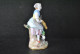 STATUETTE DE PAYSANNE A LA CHEVRE ET SERPE EN PORCELAINE POLYCHROME DE SITZENDORF ALLEMAGNE Marque S Couronne - Autres & Non Classés