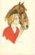 CPA * Illustrateur- NANNI - Cavalière Et Son Cheval - Complicité - Élegance -  Casaque Rouge - N° 150-3****2 Scans - Nanni