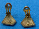 Delcampe - COPPIA DI ORECCHINI BIGIOTTERIA TRIANGOLARI SMALTATI/ZIRCONI CLIPS VINTAGE. - Other & Unclassified