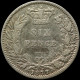 LaZooRo: Great Britain 6 Pence 1877 VF Die Crack - Silver - H. 6 Pence