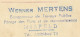 1962 WERNER MERTENS TRAVAUX PUBLICS FORAGE DES PUITS ET DE RECONNAISSANCE MIRFELD CACHET AMBLEVE - Covers & Documents