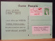 Code Postal, Carte Postale De Voeux Circulée Ave Sabine De Gandon 1974. Oblitérée Sur Vignette 57000 Metz - Covers & Documents